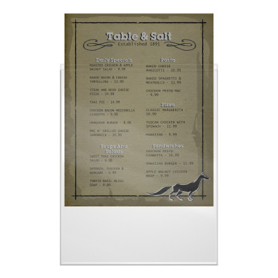 Letter Size Menu Cover