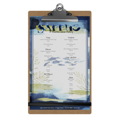 Large MDF Menu Clipboard