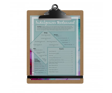 Large Clip MDF Menu Clipboard