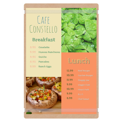 Large MDF Menu Board with Bands