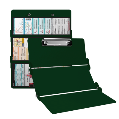 WhiteCoat Clipboard® Trifold - Green Cardiology Edition