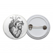 Vintage Heart Diagram Pinback Button