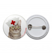 Nurse Kitty Pinback Button